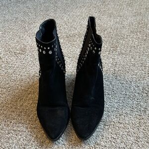 Aldo Black Studded Suede Ankle Boots - Women